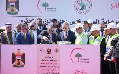 بدر الفحل محافظ صلاح الدين يضع حجر الأساس لمستشفى بيجي ويعلن عن مشاريع صحية جديدة